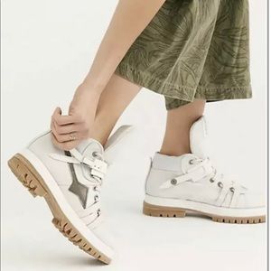 New A.S. 98 Bruce - Oak Street Hiker Boots White Leather Ankle Boots